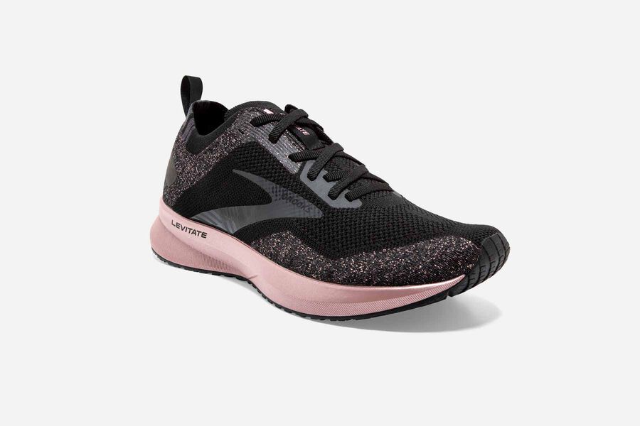 Brooks Levitate 4 Road Loopschoenen Dames - Zwart/Roze - 742095ILE